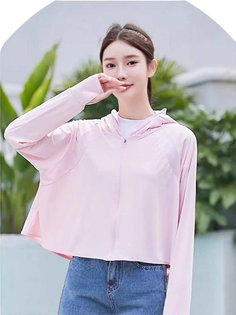 2025 New Vinyl Sun Protection Clothing Women's Summer Ice Silk Breathable Anti-Uv Shawl Outdoor Cape Style Sun Protection Clothing