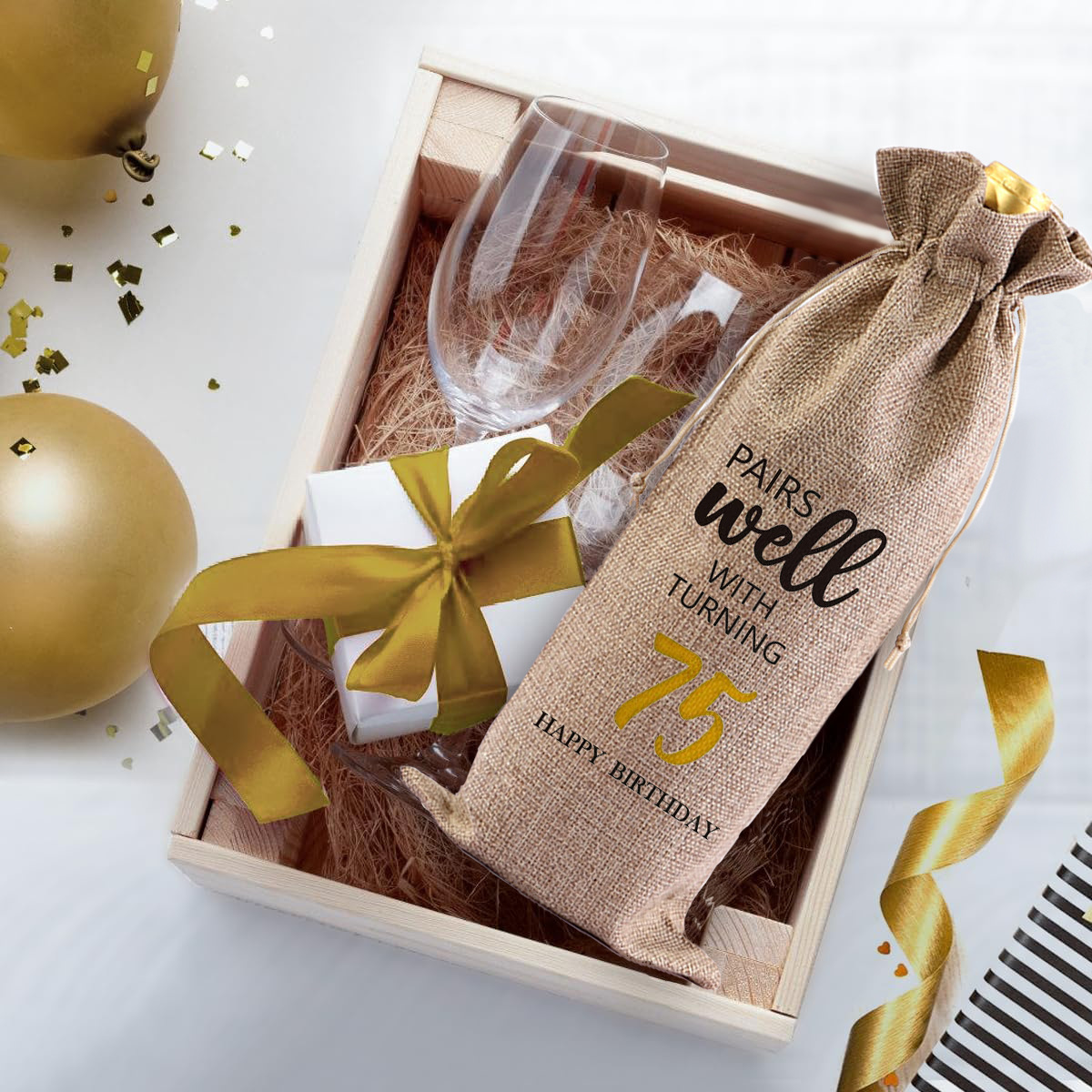 Customized Imitation Linen Drawstring Red Wine Bag to Celebrate Birthday, Retirement, Engagement, Christmas, Champagne Wine Single Packaging