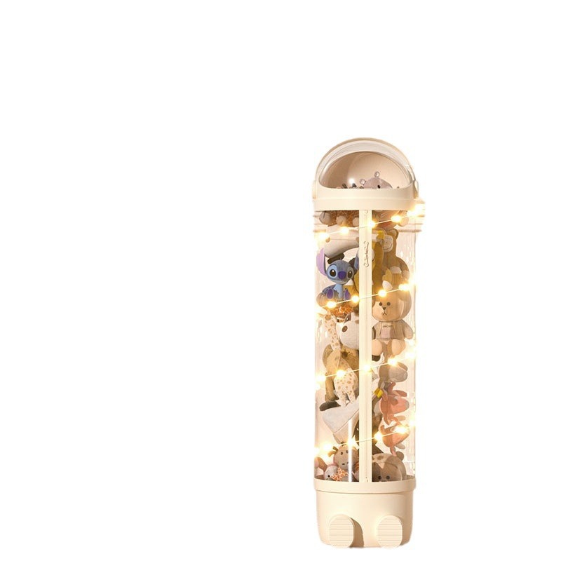 Doll Storage Bucket Plush Toy Transparent Doll Storage Bucket Kidsren's Doll Cloth Storage Basket Zipper Style