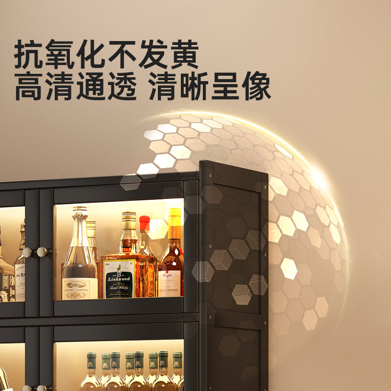 Wine Cabinet Wall Storage Cabinet Living Room Household White Wine Red Wine Display Cabinet Large Capacity Acrylic Transparent Storage Cabinet