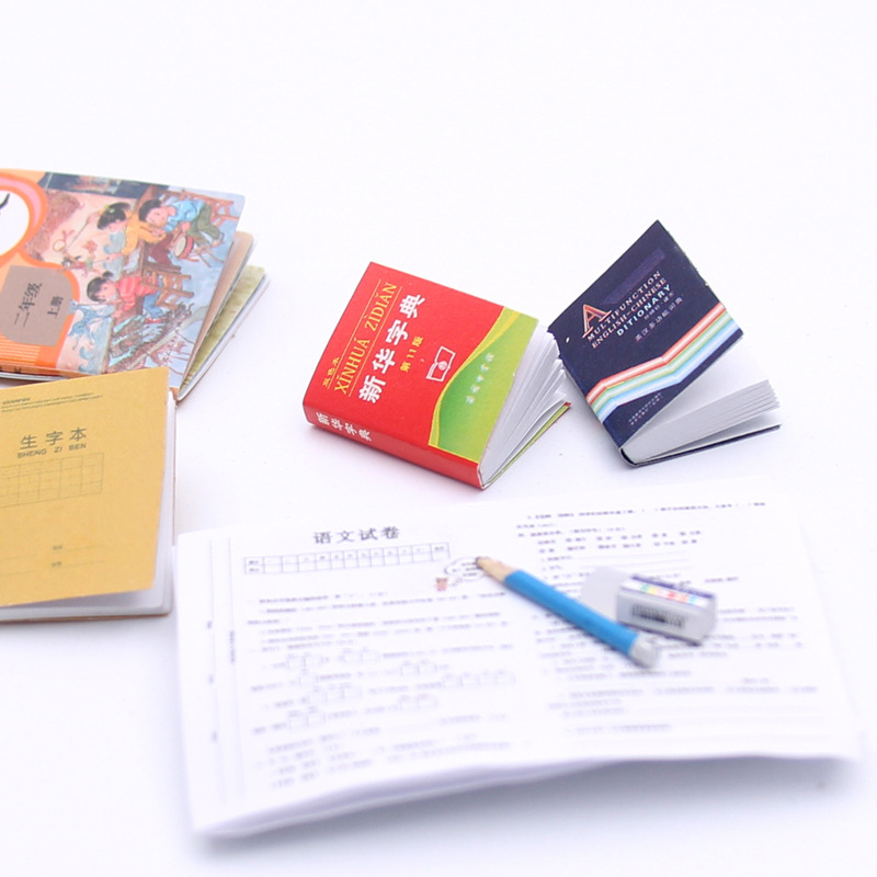 Miniature mini simulation Xinhua Dictionary Dollhouse Dollhouse classroom life scene pocket diy ornaments
