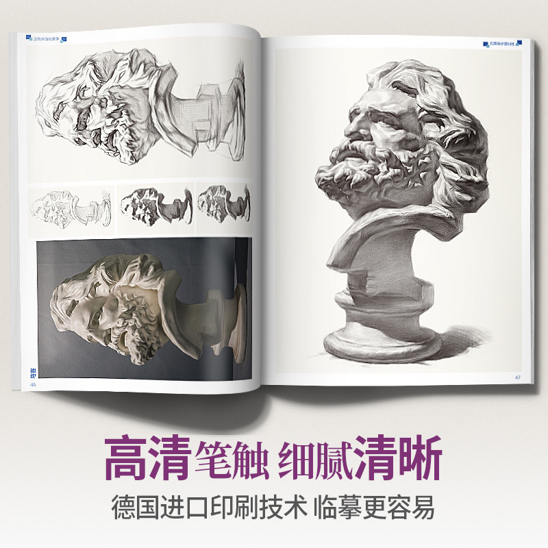 Orthodox Sketch Plaster Statue, Character Portrait, Learning Facial Features Structure Combination Painting Book, Photo Copying Album