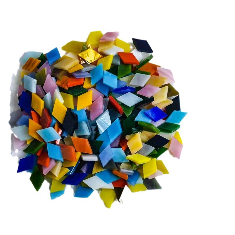 Square prismatic triangle rectangle colored glass mosaic Mica glass mosaic suit mosaic