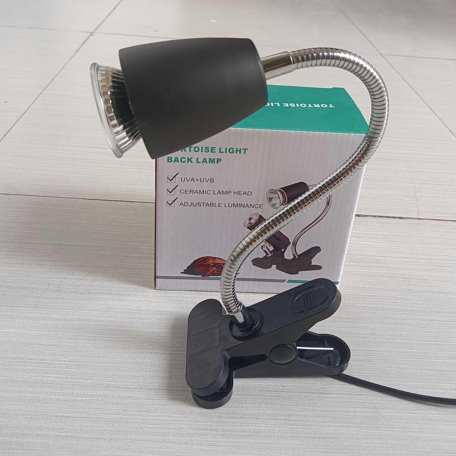 Turtle Lizard Reptile Basking Lamp Climbing Pet Uvb Calcium Supplement Lamp Automatic Timing Pet Uva Heating Horn Clip Lamp