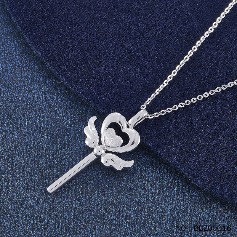 Platinum Heart Shaped Double Wing Magic Wand Pendant (not Include Chain) Platinum Pt950 Pendant Real Gold Guaranteed