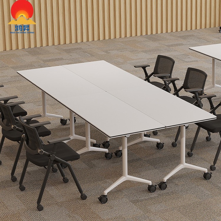 Training Table and Chair Combination Mobile Desk Long Table Educational Institution Splicing Multi-Functional Desk Folding Conference Table