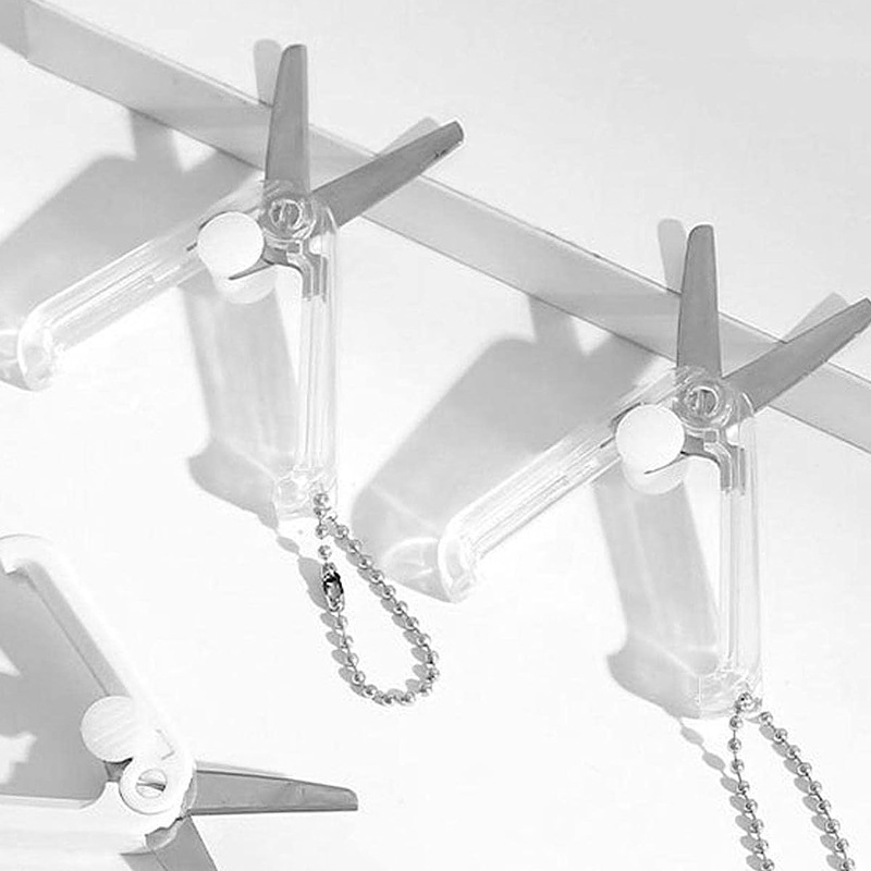 Portable Scissors Carry-on Small Scissors MINI Mini Stainless Steel Scissors Mini Scissors with Keychain Cutting Travel