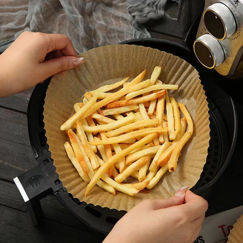 Air Fryer Special Paper Plate Household Oil-Absorbing Paper No-Wash Barbecue Round Food Oven Baking Silicone Paper
