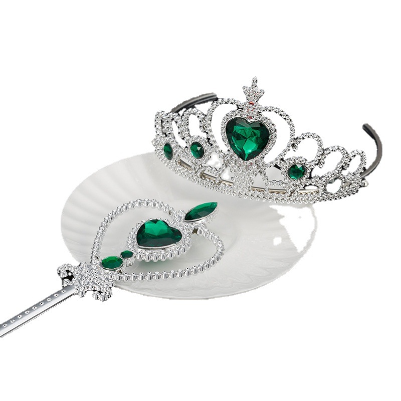 Electroplated children's crown magic wand headdress Frozen 2 crown magic wand set with hair accessories