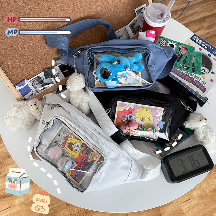 Transparent Patchwork Chest Bag