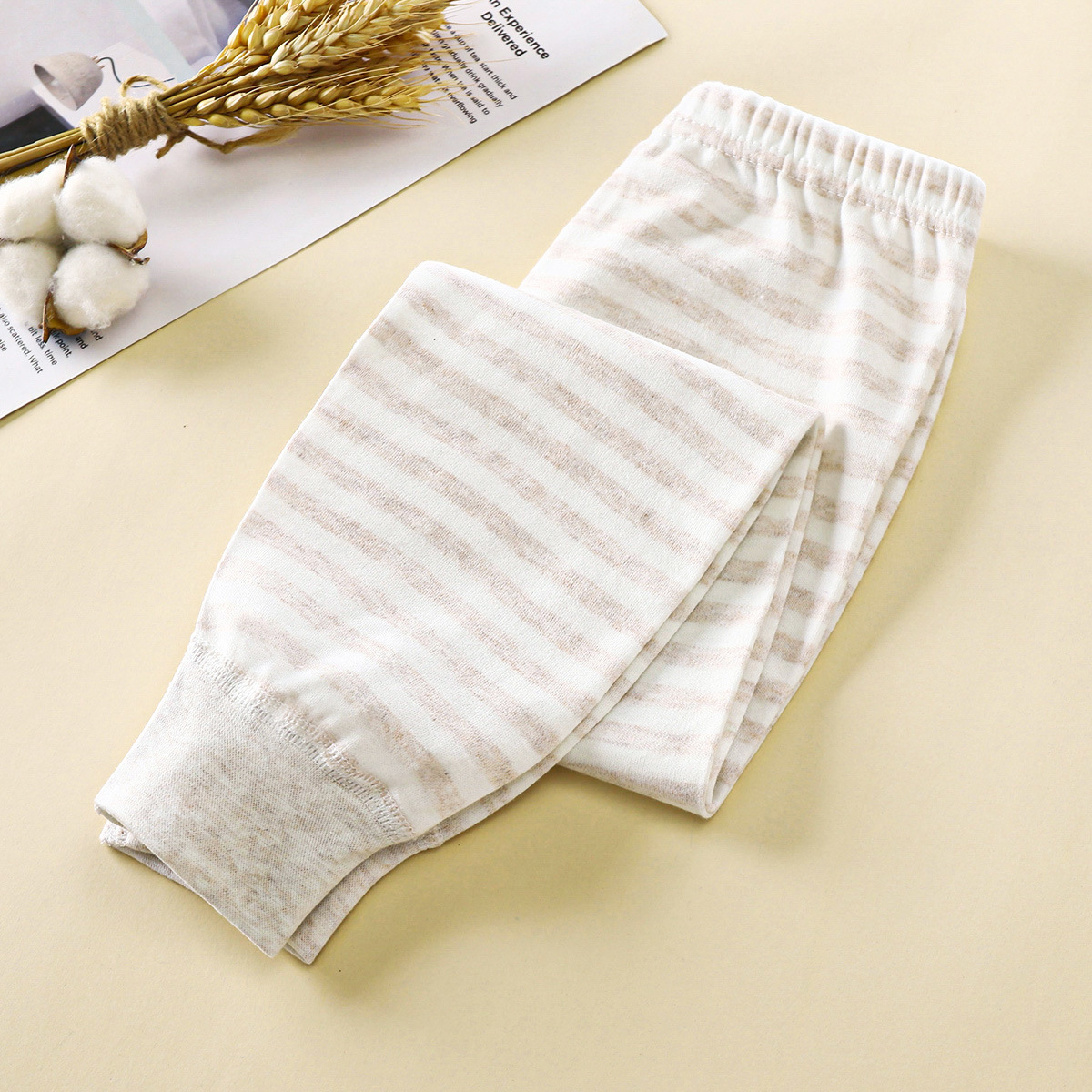 Children's Autumn Trousers New Baby Pajama Pants Boys Pure Cotton Girls' Line Pants Warm Leggings Trousers Boneless Children's Wear