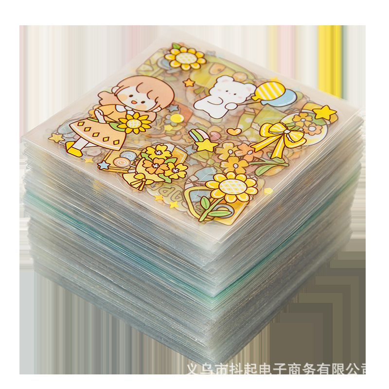 100 Non-Repeating Cross-Border Bulk Handbook Stickers Cartoon Pet Waterproof Stickers Decorative Material Handbook Stickers