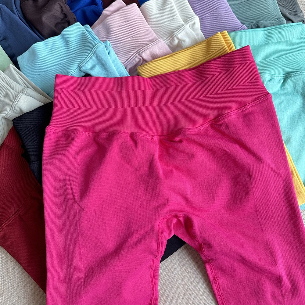 Cross-border Hot Selling DF Same-style Three-section Waist V Waist Hip Seamless Low Waist Nine-section Pants Fitness Yoga Pants