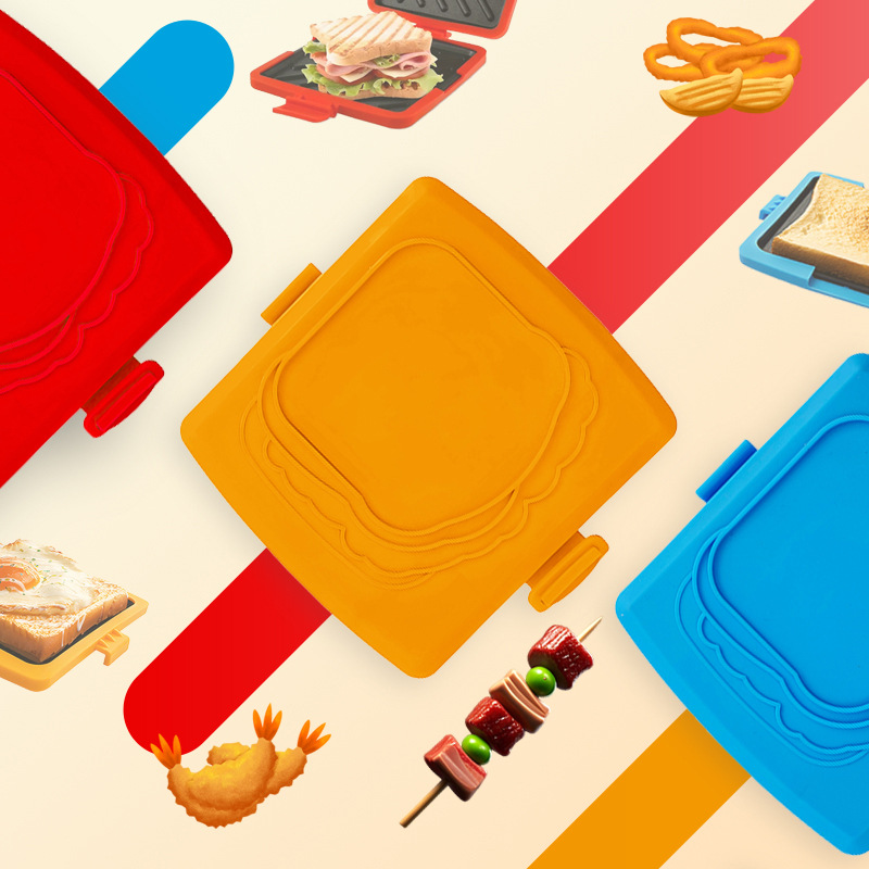 Cross-Border Hot-Selling Microwave Grill Microwave Oven Special Baking Pan Toast Sandwich Baking Pan with Butter Knife