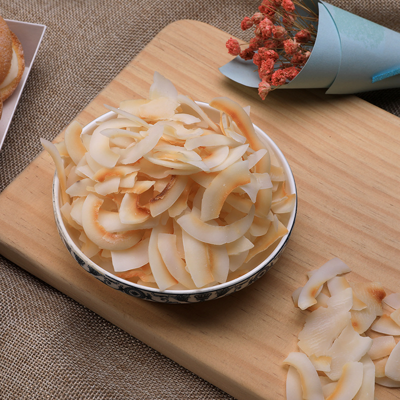 Unsweetened Coconut Crisps, Hainan Specialty, Original Roasted Coconut Crisps, Dried Fruits, Direct Approval from the Source Manufacturer