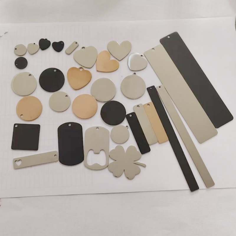 Stainless Steel Keychain DIY Dog Tag Metal Military Tag Pendant Metal Pet Tag Laser Cutting Engraving Gift