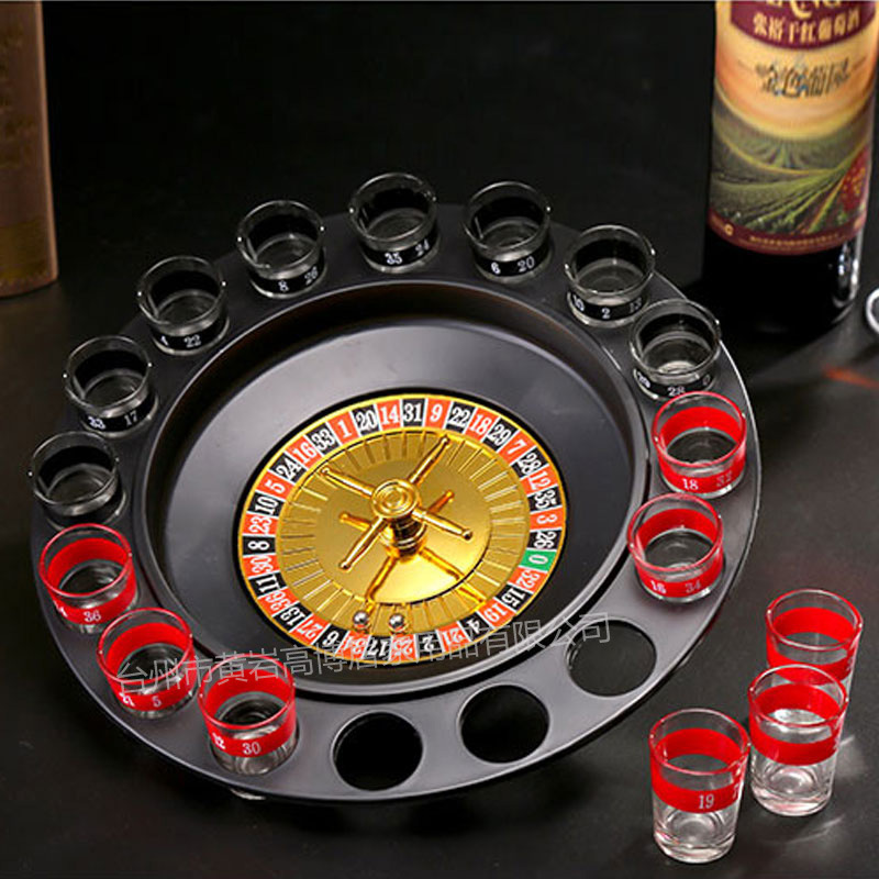 Factory wholesale 16-hole Russian roulette wine glass turntable carousel wine glass game KTV roulette game toy