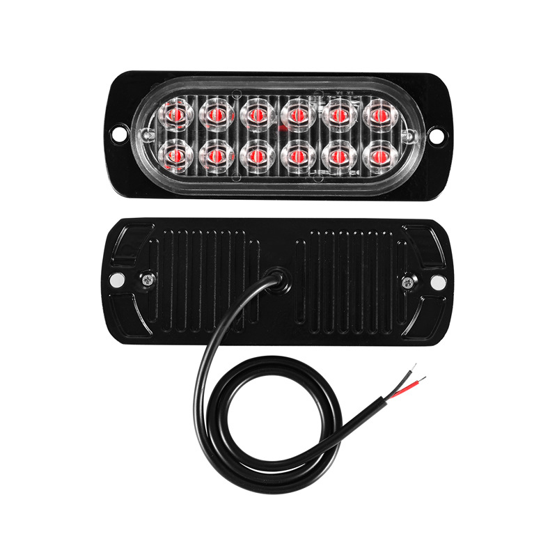 Cross-border truck 12-24V body side warning light 12LED ultra-thin flash strobe light truck side light