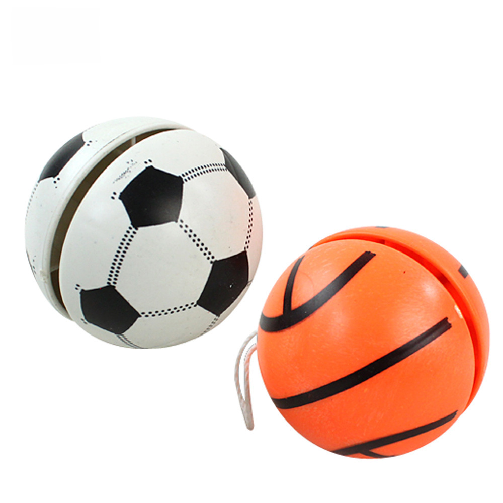 4.8cm Plastic Yo-Yo Football Basketball Yoyo Ball Kidsren's Gift Small Toy Smiley Face Expression Yo-Yo