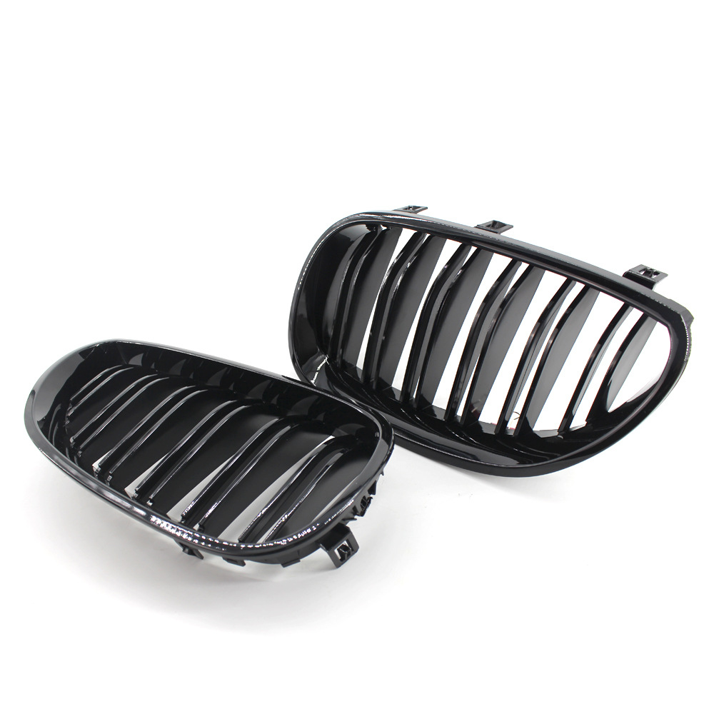 Suitable for 03-09 Bmw 5 Series E60 Grille Front Bumper Bright Black Double Line Middle Grille Air Intake Grille