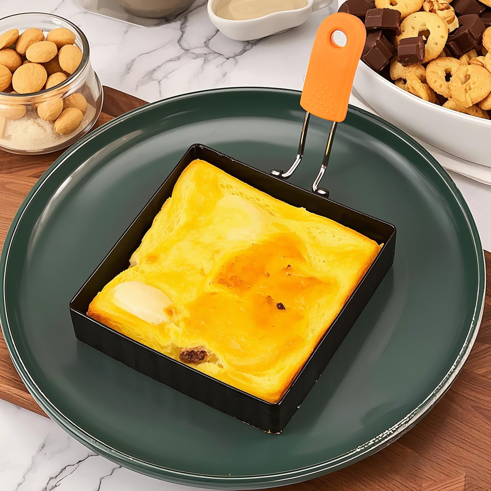 Wholesale Stainless Steel Omelette 430 Stainless Steel Square Egg Ring Non-Stick Omelette Mold Poached Egg Mold Set