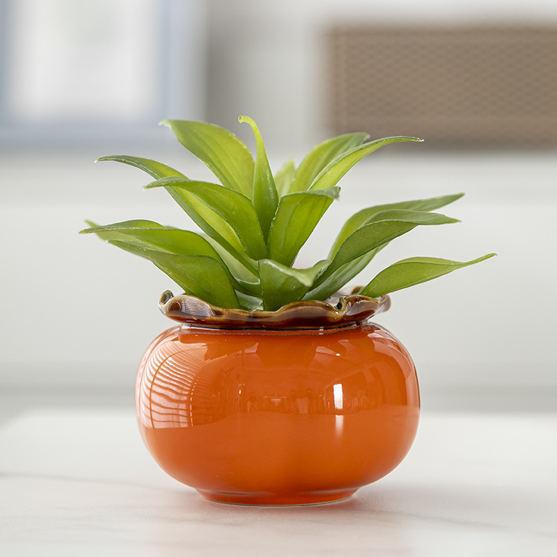 Креативный цветочный горшок для гидропоники из зеленой керамики, простой вазон для воды, декоративный контейнер для комнатных растений
