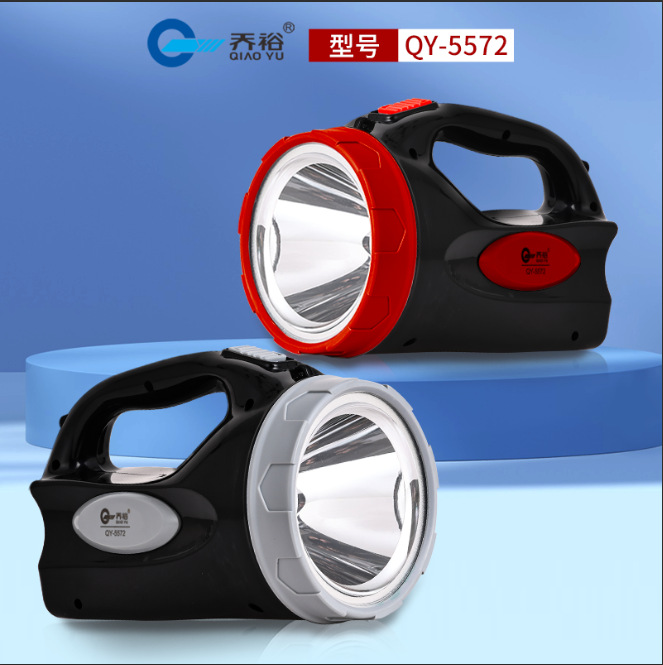 In stock wholesale QY-5572 bright LED portable light large spot outdoor rechargeable emergency portable Searchlight