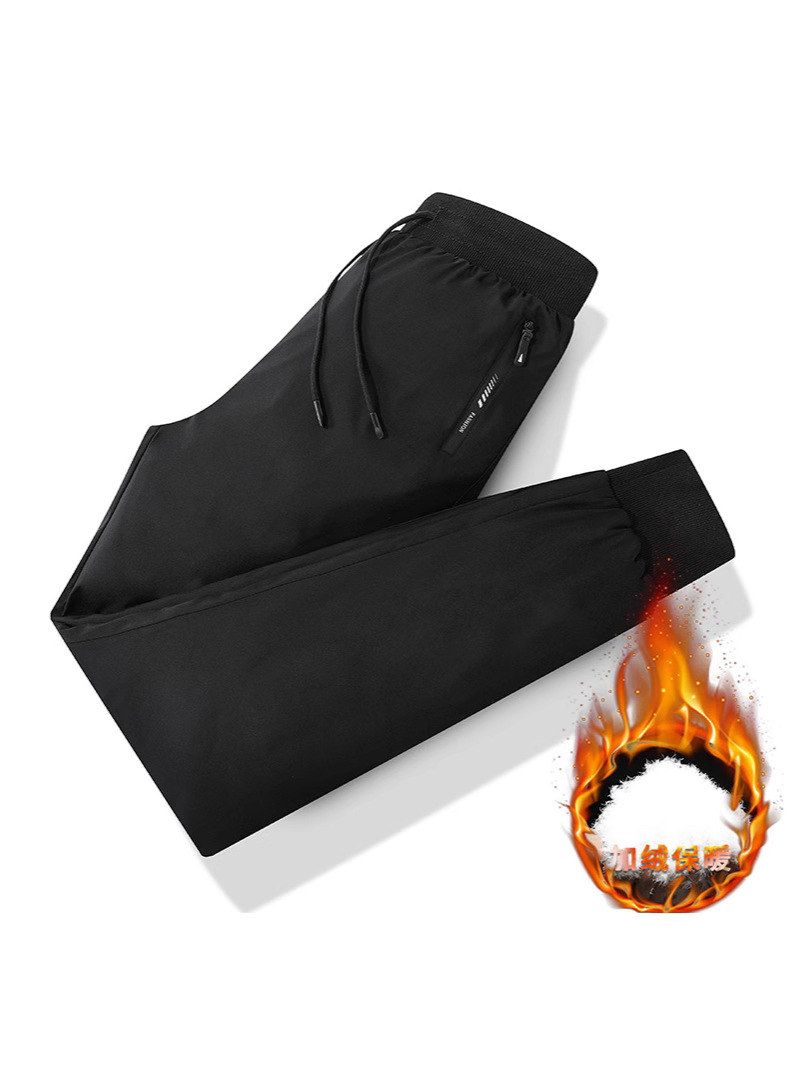 plus size Down Pants for Autumn and Winter Men's Loose Warm and Cold-proof fleece-lined Thickened White Duck Down Men's Pants 90 Velvet Casual Pants