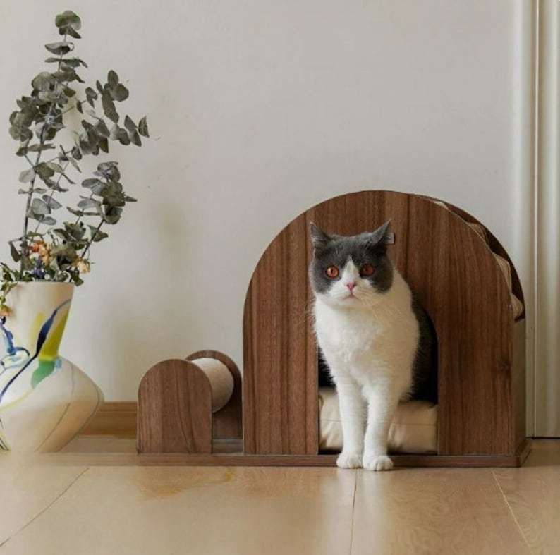 Cat Climbing Frame, Oval Cat Scratching Board, Wear-Resistant, Non-Falling, Elevated Vertical New Model, All-In-One Boredom-Relief Toy