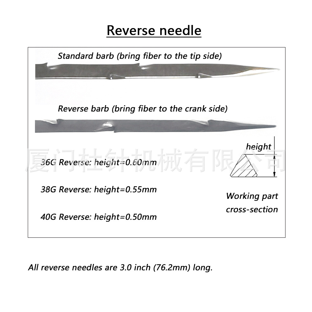 Barbed Needle Felting Needle Handmade DIY Poke Needle 36g, 38g, 40g Reverse