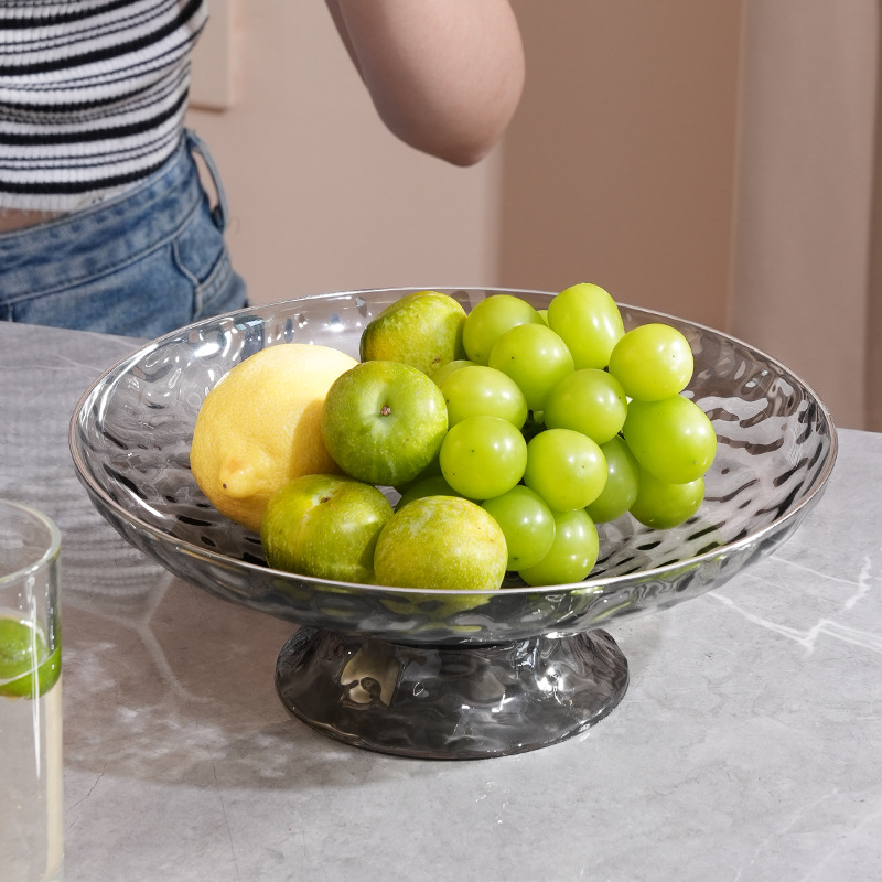Light Luxury Transparent Fruit Plate Household Large Capacity Fruit Plate Living Room Coffee Table High Beauty Value Snacks Dried Fruit Plate Thickened Fruit Basket