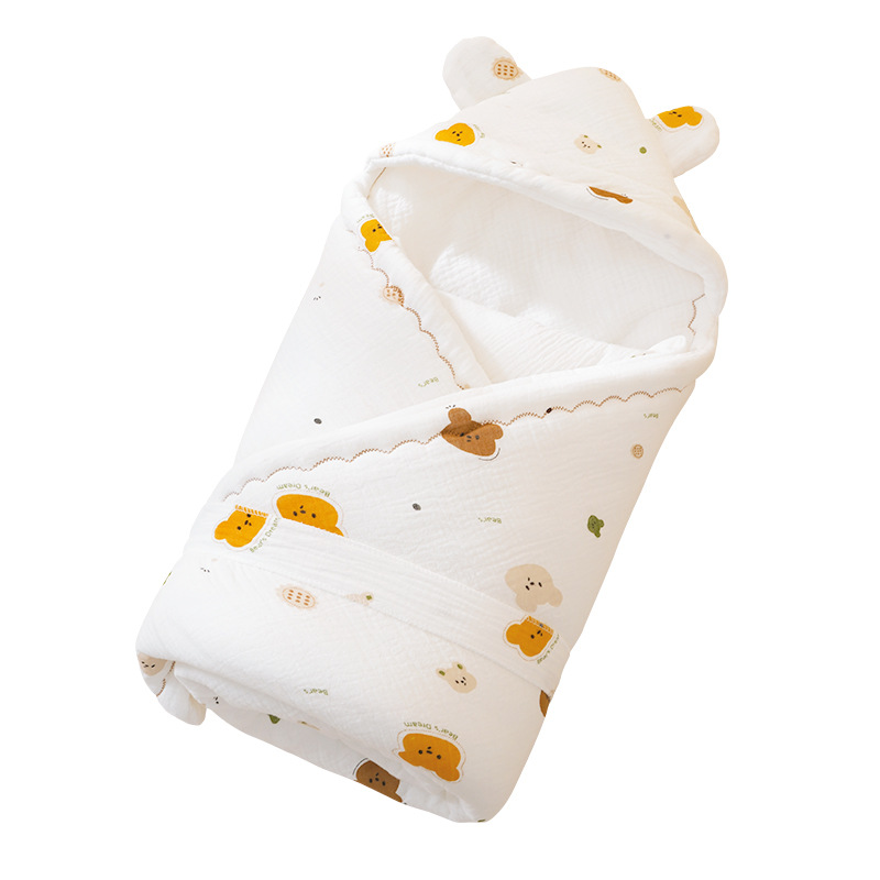 Newborn Baby Blanket Autumn and Winter Thickeneded Pure Cotton Sleep-Free Swaddle Windproof Outing Newborn Baby Delivery Room Blanket