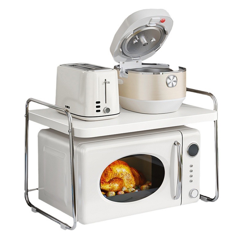 Stainless Steel Microwave Oven Storage Rack Kitchen Appliances Countertop Oven Rice Cooker Pot Pull-out Storage Rack Special Rack