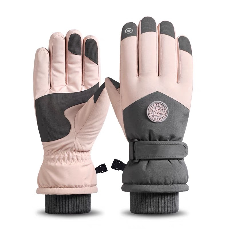 Ski gloves men's and women's winter windproof Waterproof warm fleece-lined thickened cold-proof touch screen outdoor motorcycle riding hot