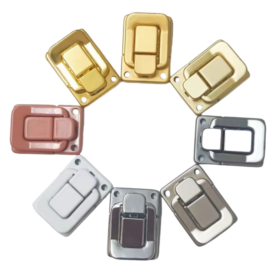 40*27 photo frame Chinese lock buckle with lock cylinder wooden box lock buckle high-grade gold black Chinese lock Taiping buckle