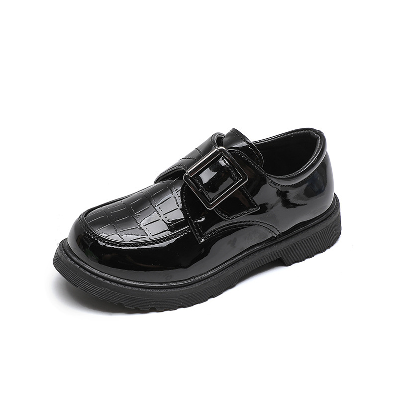 Boys' Leather Shoes Spring & Fall 2025 New Gentleman Style Stage Speech Small Leather Shoes Black Primary School Students Campus Performance Shoes