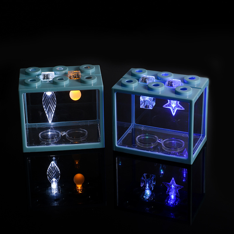 Creative micro landscape lamp superimposed bucket fish tank battery lamp Mini Card component for dream colorful multi-color small D lamp