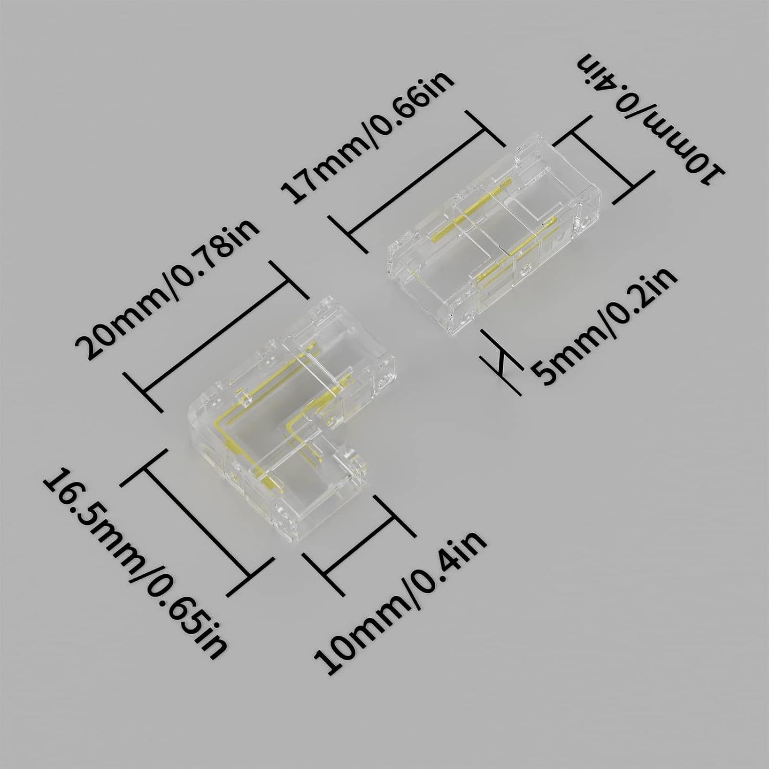 Suitable for 2-Pin Cob L-Type 10mm 8mm Connector Kit Led Strip-To-Strip Connector