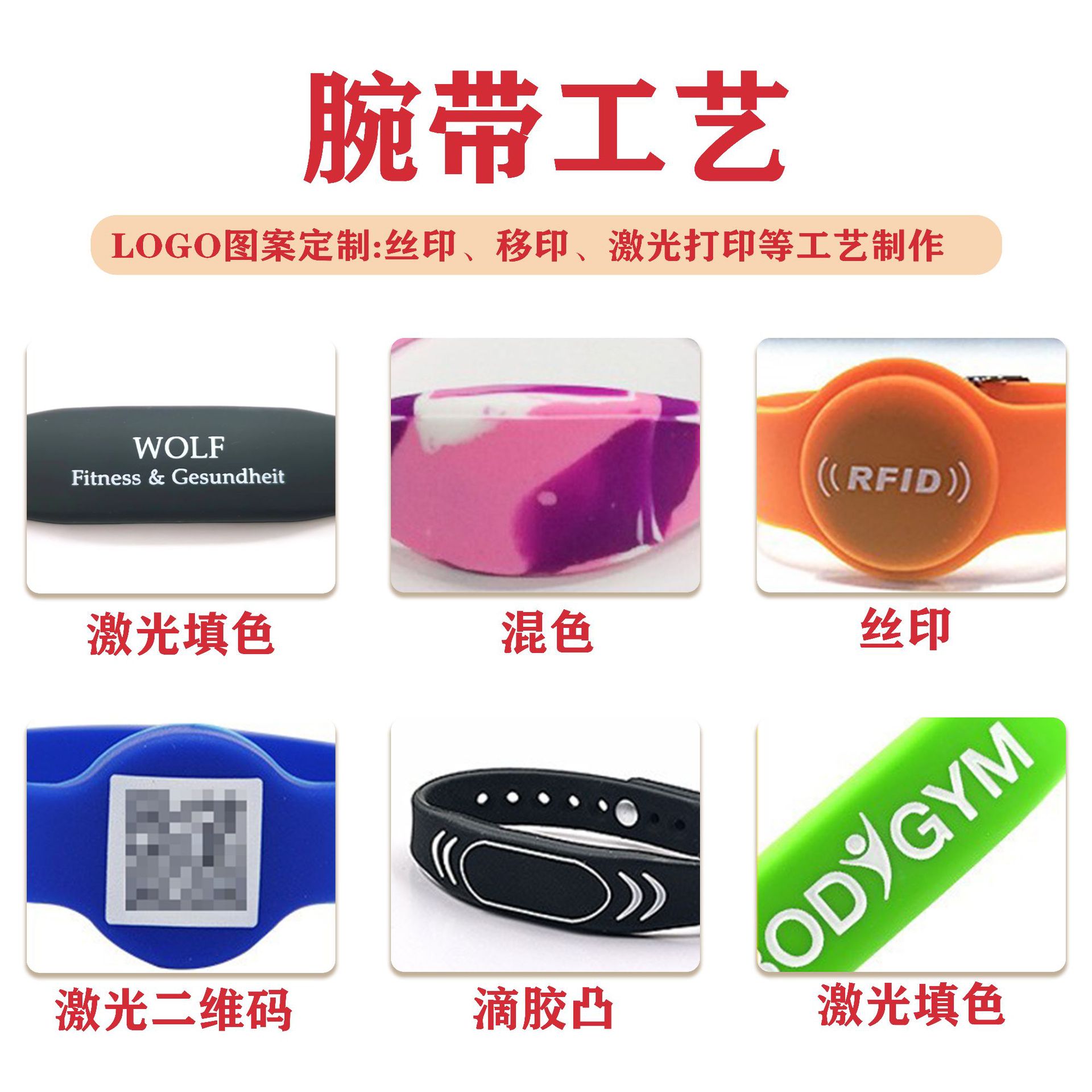 Rfid Silicone Bracelet Water Park Amusement Park Access Control Ic Chip Bracelet Silicone Ic Wristband Custom Manufacturer