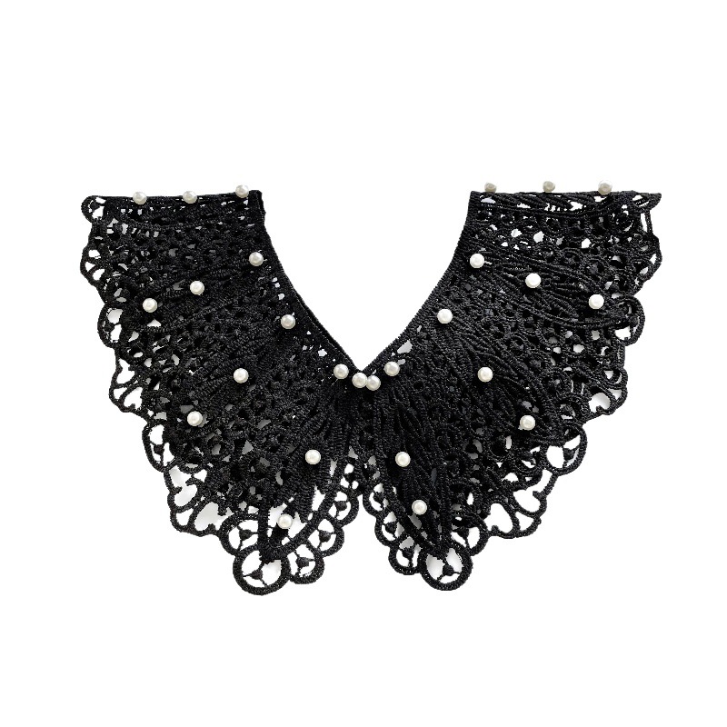 [Bead Lace False Collar] Korean Style Lace Women's Hollow Kapok Silk Shawl Summer Sunscreen False Collar All-match