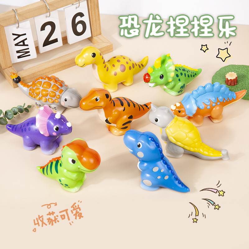 Cross-Border New Product Simulation Dinosaur Pu Slow Rebound Decompression Toy Pinch Decompression Animal Triceratops Factory Wholesale