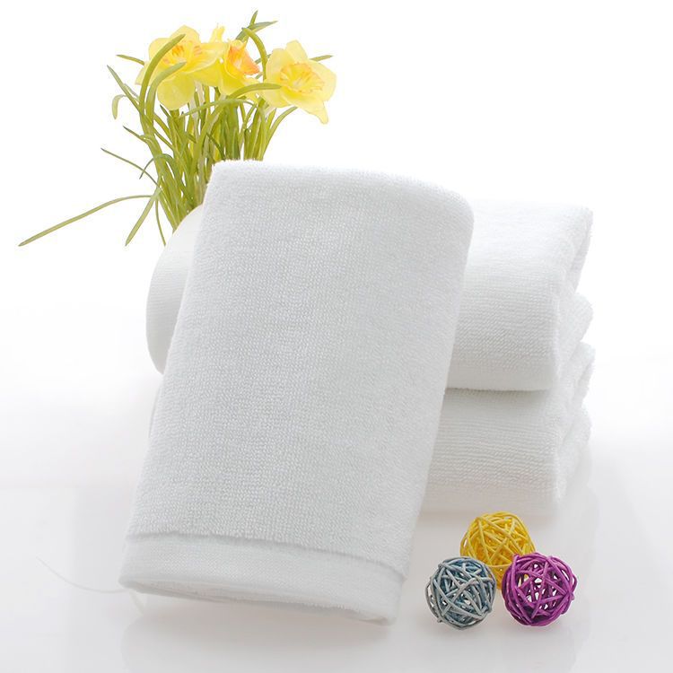 Hotel Bath Towel Pure Cotton Bath Towel Adult Thickeneded Water-Absorbent Soft Female and Male White Towel Beauty Salon Plus Household Use