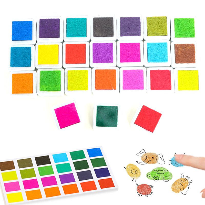 Детская безопасная подушка для чернил 3*3 см, подушка для пальцев в детском саду, цветная подушка для печати отпечатков пальцев
