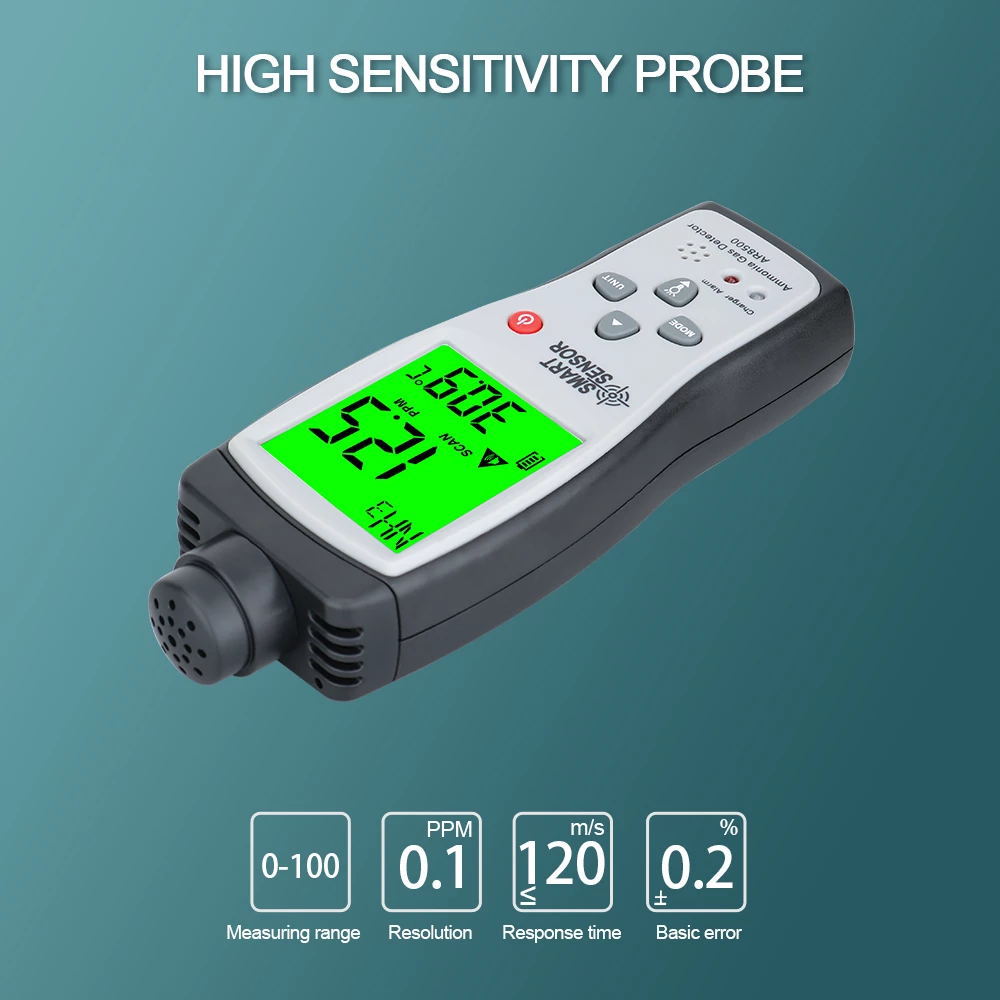 Xima Ammonia Detector Ar8500 Breeding Nh3 Concentration Analysis Meter Portable Handheld Ammonia Alarm