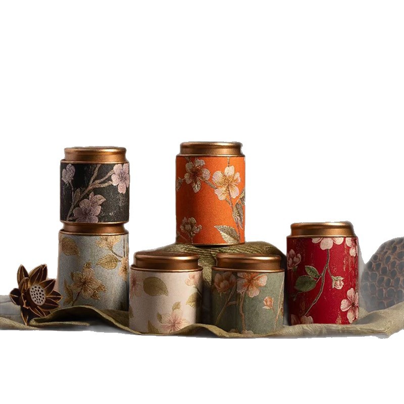Tea Paper Can Flower Tea Black Tea Green Tea Universal Tea Can Sealed Can 0.1kg Half-Pound Chinese Tea Packaging Box