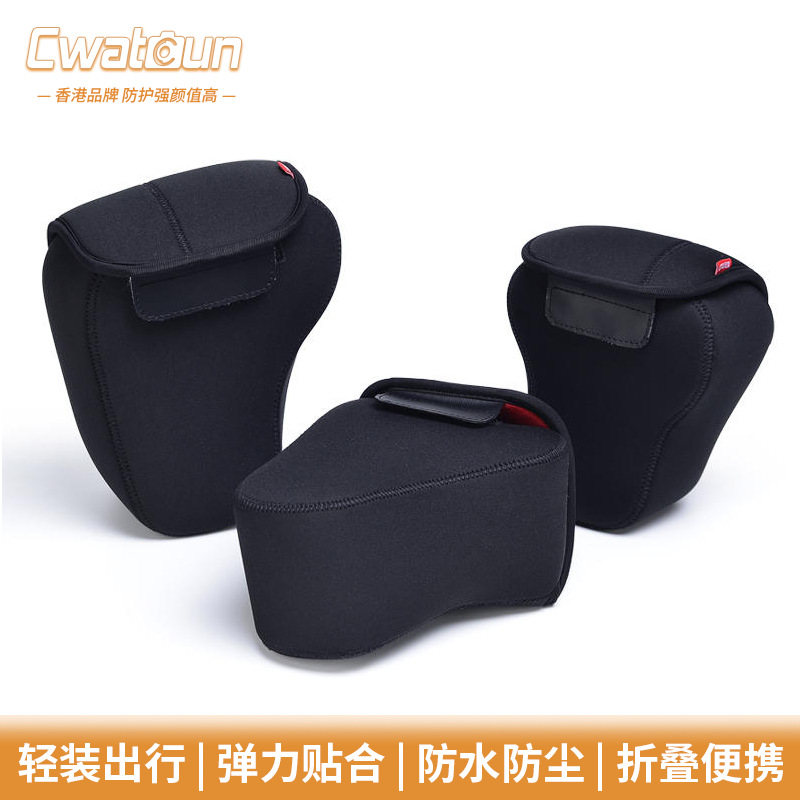 Сумка для камеры Cwatcun Гонконг Для беззеркальной фотографии Уплотненная пузырчатая упаковка и водонепроницаемый большой защитный чехол Подходит для Canon