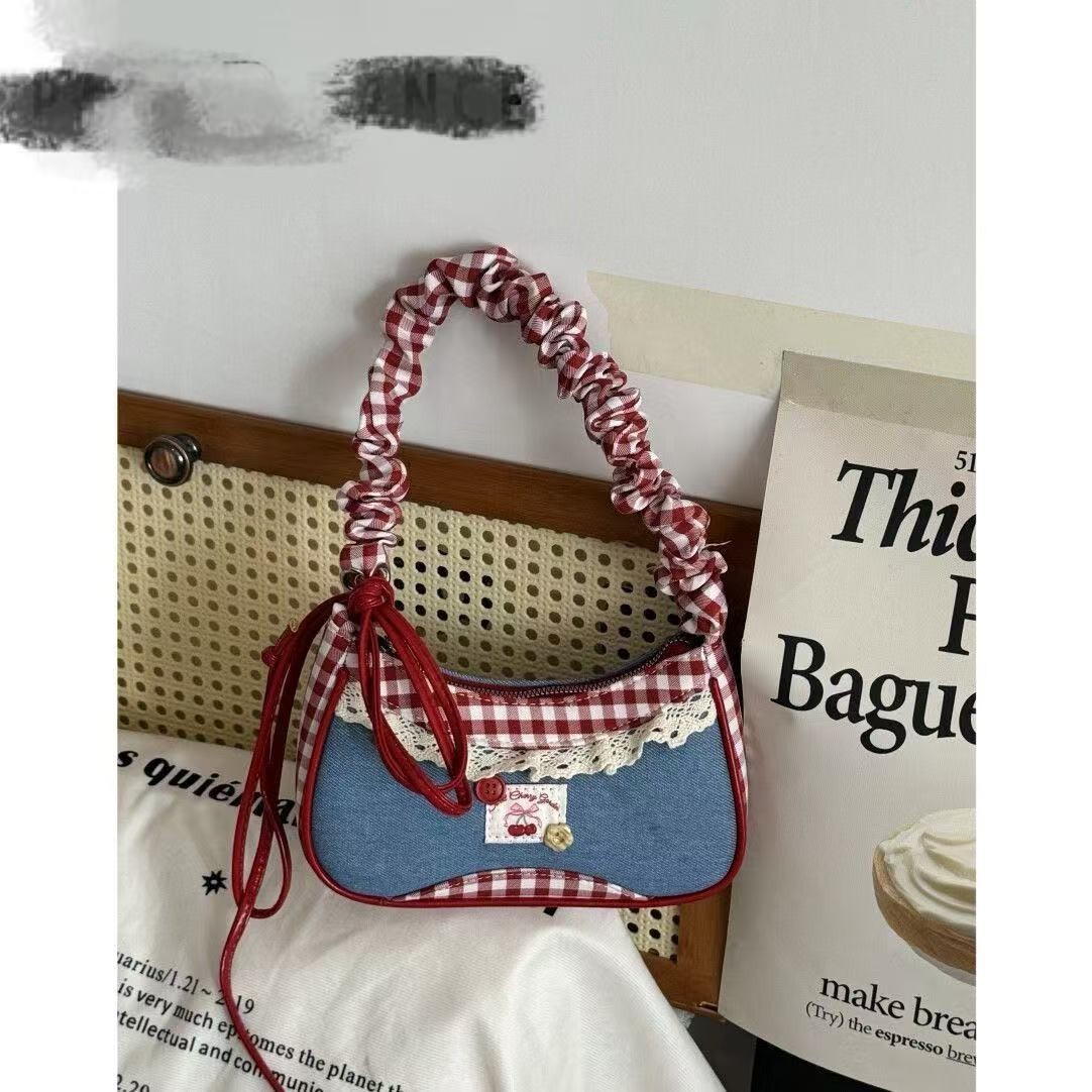 Crossbody Bag Women's 2025 New Plaid Bag Shoulder Bag Popular Commuter Small Square Bag
