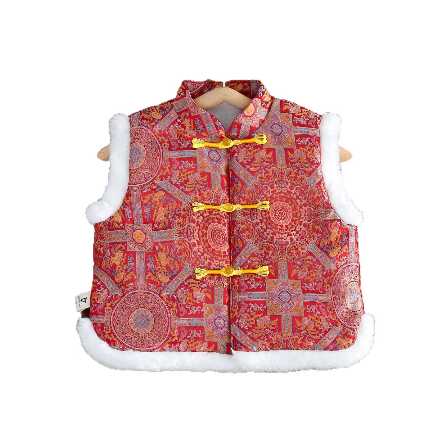 Children's Vest Autumn and Winter 2025 New New Year's Greetings Suit Tang Suit New Chinoiserie Outer Wear Baby One-Year-Old Dress