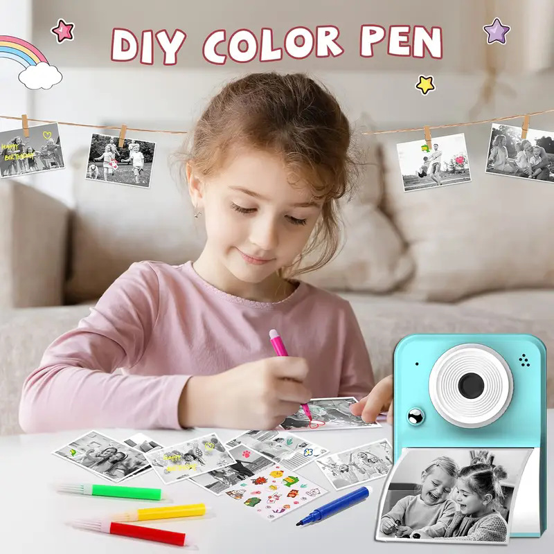 Cross-Border Exclusive Supply of Instant Print Digital Cameras, Children's Mini Cameras, High-Pixel Toy Mobile Cameras