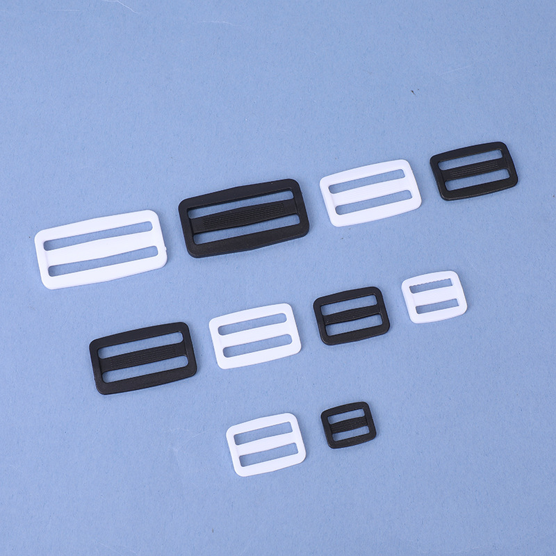 Black and White D-Shaped Buckle Thickened Plastic Three-Speed Buckle Accessories for Bags and Clothing Webbing D-Shaped Adjustable Buckle